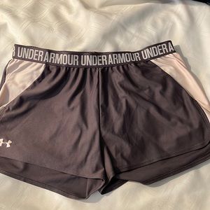 Under Armour Heat Gear Running Shorts, mauve & pink